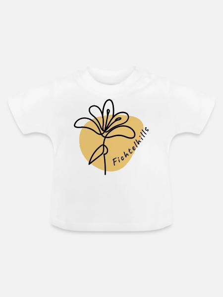 Fichtelhills Blume flower Fichtelgebirge - Baby Bio-T-Shirt mit Rundhals - Weiß