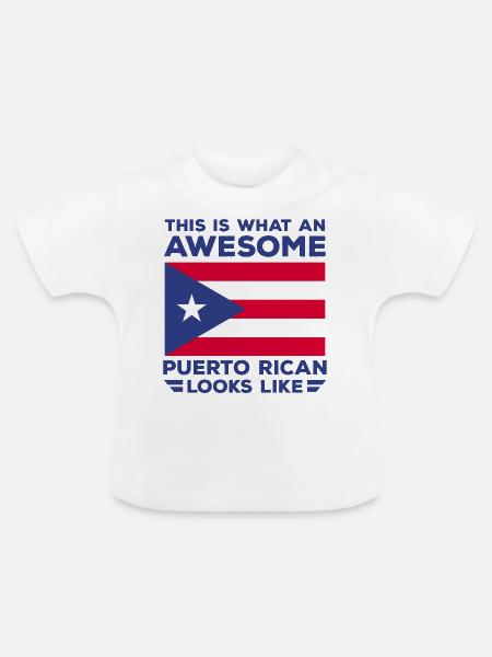 Puerto Rico - Baby Bio-T-Shirt mit Rundhals - Weiß