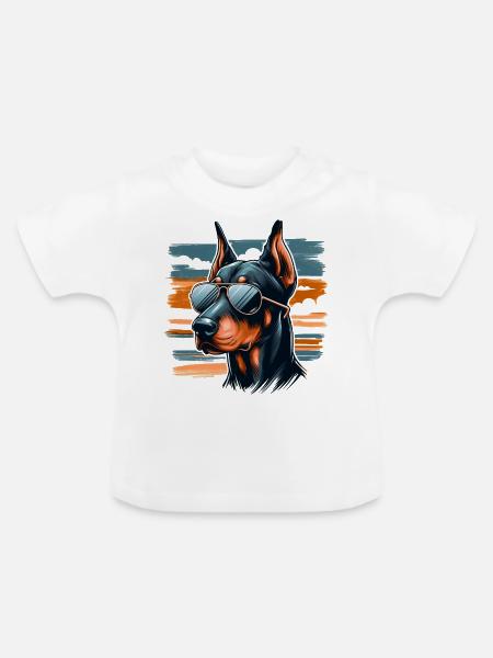 Dobermann Der Leibwächter - Baby Bio-T-Shirt mit Rundhals - Weiß