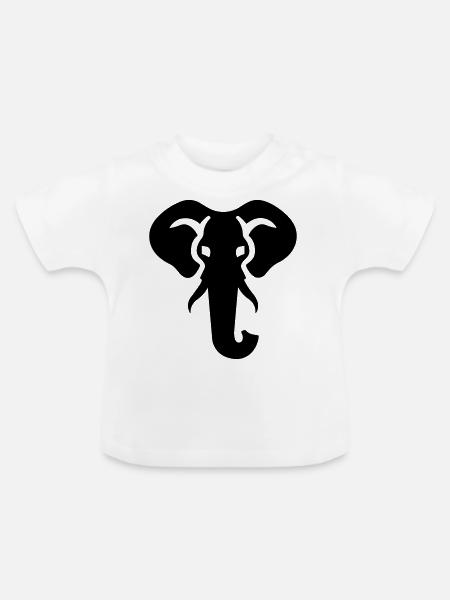 Elefant - Baby Bio-T-Shirt mit Rundhals - Weiß