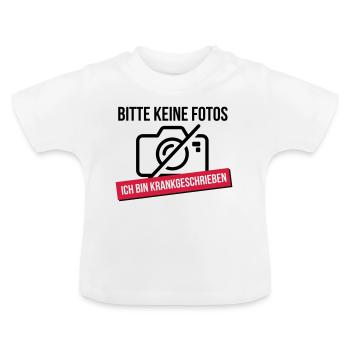 S'il vous plaît pas de photos - T-shirt bio col rond Bébé - blanc - Devant