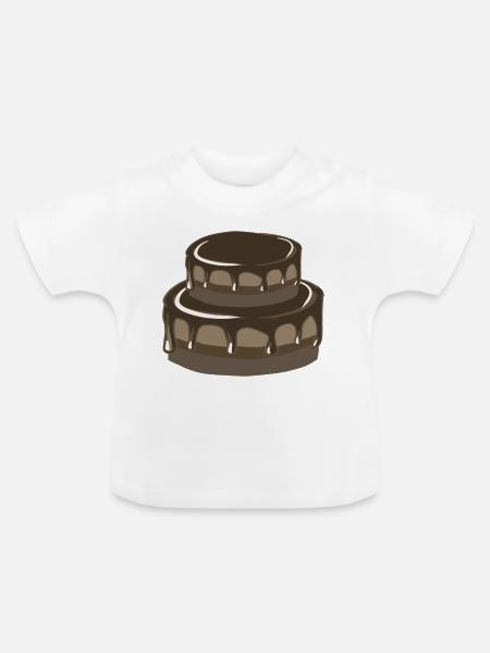 torte schokolade - Baby Bio-T-Shirt mit Rundhals - Weiß