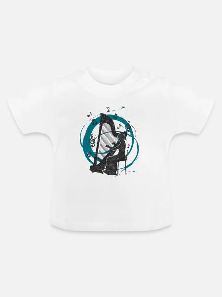Harfenklänge - Baby Bio-T-Shirt mit Rundhals - Weiß