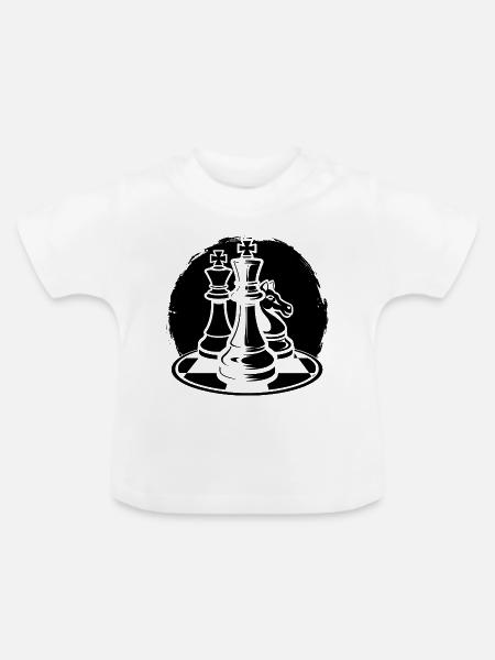 Schachfiguren - Baby Bio-T-Shirt mit Rundhals - Weiß