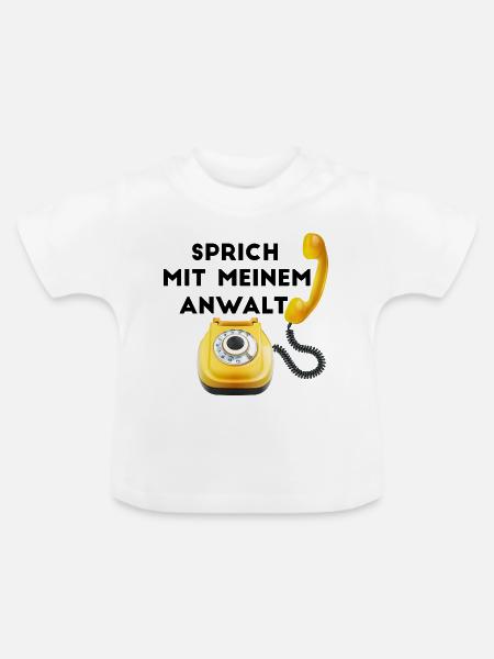 Gelbes Retrotelefon - Baby Bio-T-Shirt mit Rundhals - Weiß