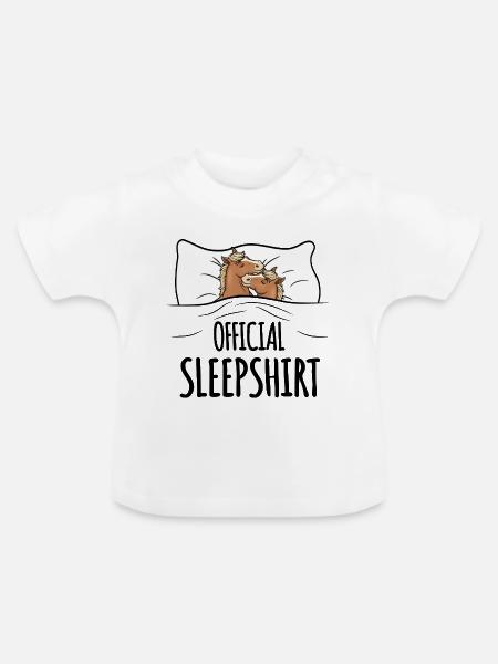 Horse Sleepshirt white - Baby Bio-T-Shirt mit Rundhals - Weiß