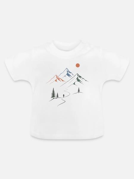 Regenbogenberg-Abenteuer - Baby Bio-T-Shirt mit Rundhals - Weiß