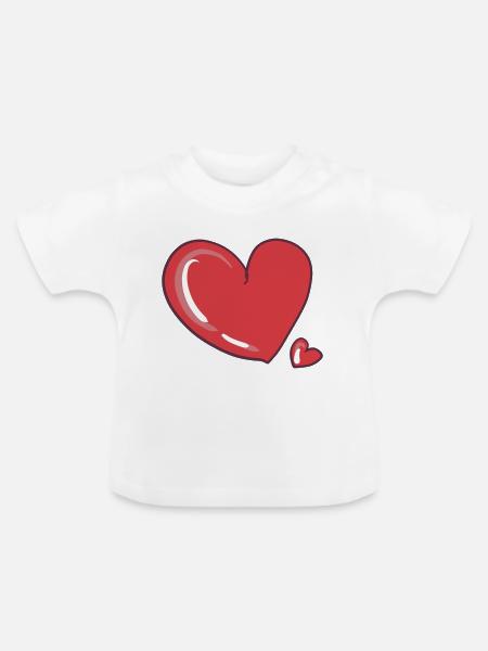 herzen herz - Baby Bio-T-Shirt mit Rundhals - Weiß