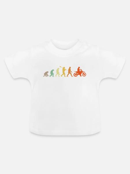 Evolution Motorradfahrer - Baby Bio-T-Shirt mit Rundhals - Weiß