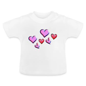 symbole de motif de cœur de cœur de cœur rose - T-shirt bio col rond Bébé - blanc - Devant
