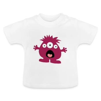 monstre - T-shirt bio col rond Bébé - blanc - Devant