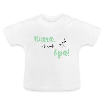 Ich werde Opa | Nachwuchs verkünden - Baby Bio-T-Shirt mit Rundhals - Weiß - Vorne