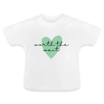 Ça vaut le coup d’attendre | Chemise Bébé - T-shirt bio col rond Bébé - blanc - Devant