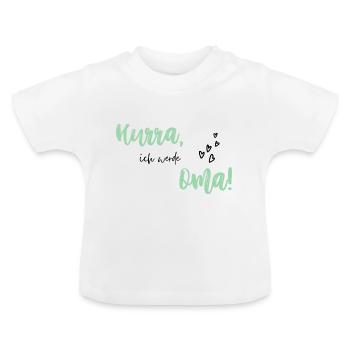 Ich werde Oma | Nachwuchs verkünden - Baby Bio-T-Shirt mit Rundhals - Weiß - Vorne