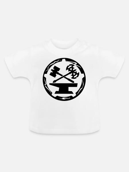 Zwergen Wappen (größer) - Baby Bio-T-Shirt mit Rundhals - Weiß