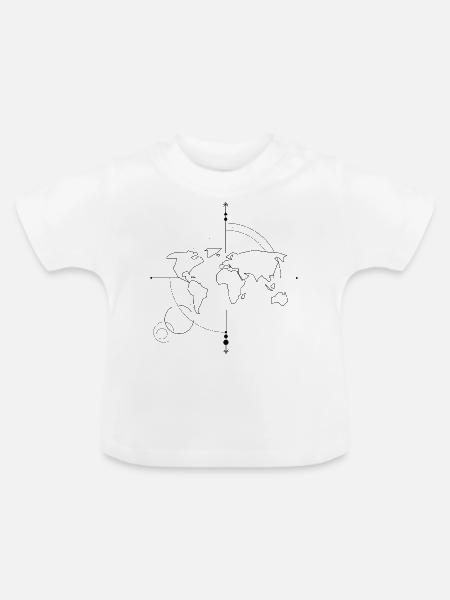 Kompass - Baby Bio-T-Shirt mit Rundhals - Weiß