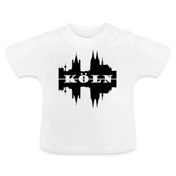 Koeln Skyline Silhouette - Baby Bio-T-Shirt mit Rundhals - Weiß - Vorne