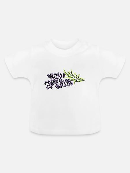 Lavendel - Baby Bio-T-Shirt mit Rundhals - Weiß