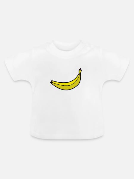 Banane - Baby Bio-T-Shirt mit Rundhals - Weiß