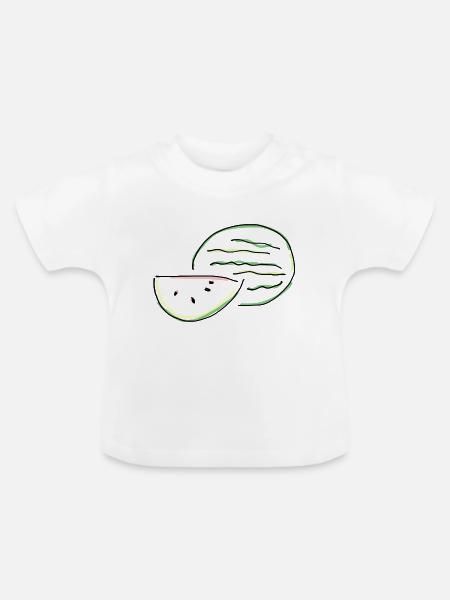 Melone - Baby Bio-T-Shirt mit Rundhals - Weiß