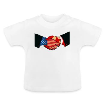  und Nordkorea Frieden - Baby Bio-T-Shirt mit Rundhals - Weiß - Vorne