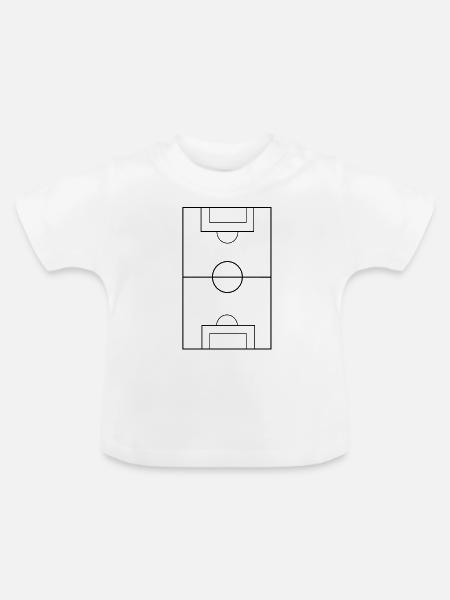 Fußballfeld - Baby Bio-T-Shirt mit Rundhals - Weiß