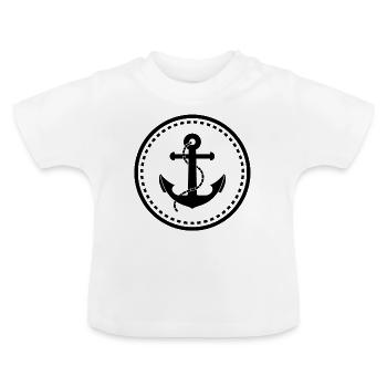 ancre - T-shirt bio col rond Bébé - blanc - Devant