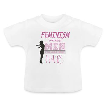 féminisme - T-shirt bio col rond Bébé - blanc - Devant