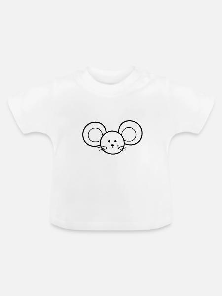 Maus Mäuschen - Baby Bio-T-Shirt mit Rundhals - Weiß