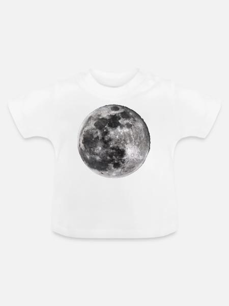 Mond - Baby Bio-T-Shirt mit Rundhals - Weiß