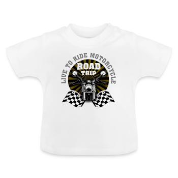 Voyage de moto - T-shirt bio col rond Bébé - blanc - Devant