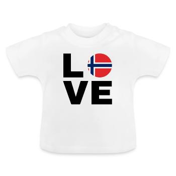 Norway Love - Norvège Love - Cadeau Nord-Fan - T-shirt bio col rond Bébé - blanc - Devant