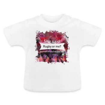 rugby - Baby Organic T-Shirt with Round Neck - white - Front