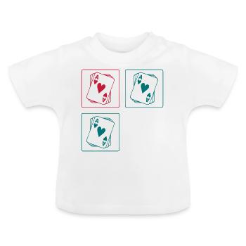 Cartes de poker - T-shirt bio col rond Bébé - blanc - Devant