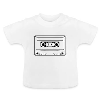 Cassette audio, cassette de musique - T-shirt bio col rond Bébé - blanc - Devant