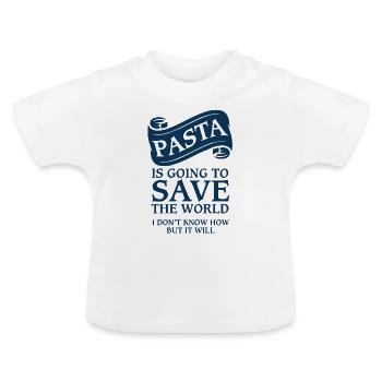 Pasta Nudeln - Baby Bio-T-Shirt mit Rundhals - Weiß - Vorne