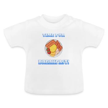 Time For Breakfast - Baby Organic T-Shirt with Round Neck - white - Front
