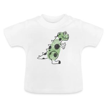 Sweet Dino T-Rex Kids and Baby Shirt Gift - Baby Organic T-Shirt with Round Neck - white - Front