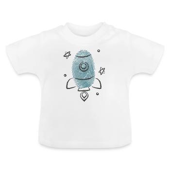 Sweet rocket kids and baby shirt gift - Baby Organic T-Shirt with Round Neck - white - Front