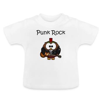 Punk Eule - Baby Bio-T-Shirt mit Rundhals - Weiß - Vorne
