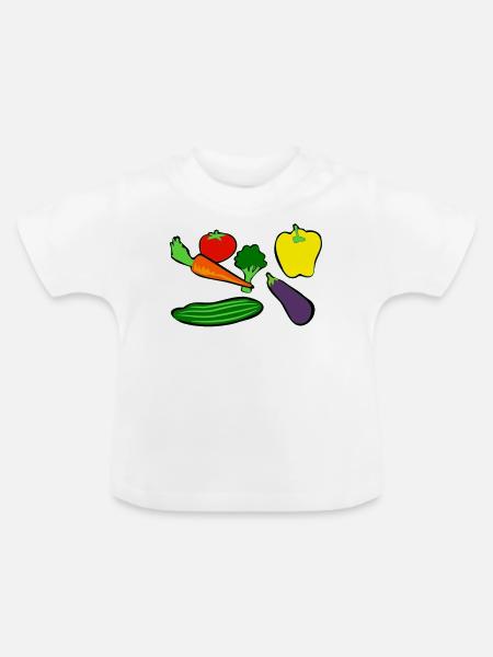 Vegetables - Baby Bio-T-Shirt mit Rundhals - Weiß