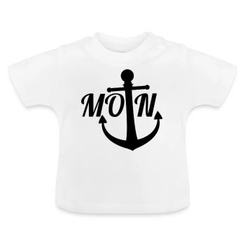 Hamburg Moin with anchor - Baby Organic T-Shirt with Round Neck - white - Front