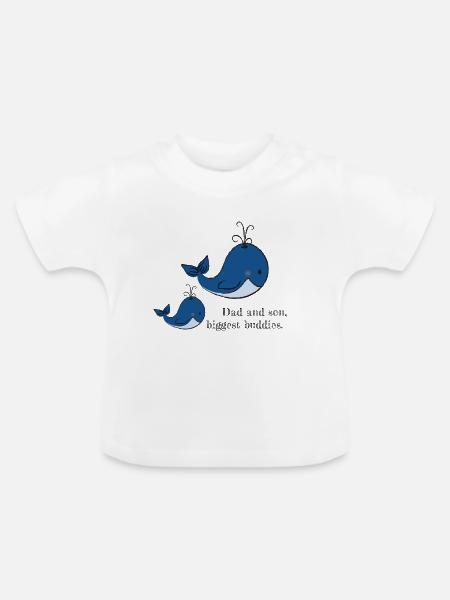 dad and son - Baby Bio-T-Shirt mit Rundhals - Weiß