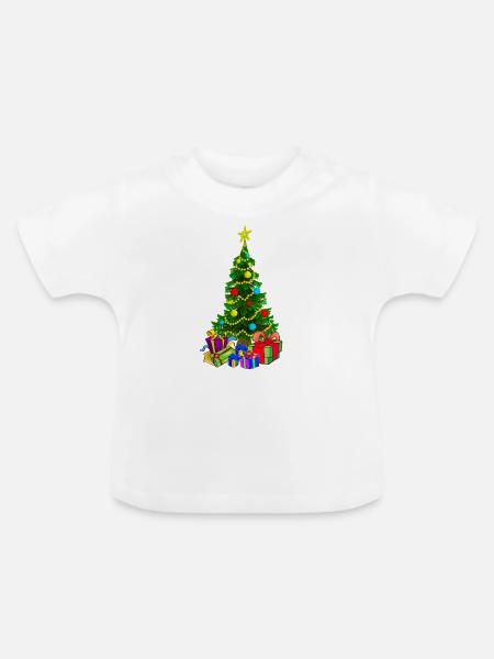 Tannenbaum - Baby Bio-T-Shirt mit Rundhals - Weiß