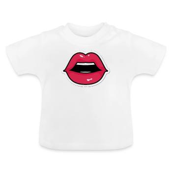 Mund, Mouth - Baby Bio-T-Shirt mit Rundhals - Weiß - Vorne