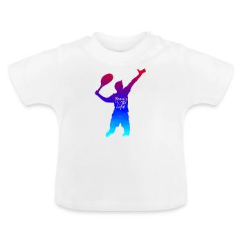 Joueur de tennis raquette de tennis - T-shirt bio col rond Bébé - blanc - Devant