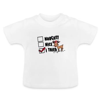 Noël Noël Noël Noël Noël - T-shirt bio col rond Bébé - blanc - Devant