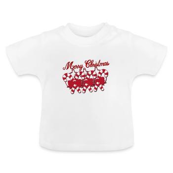 Noël Noël Noël Noël Noël - T-shirt bio col rond Bébé - blanc - Devant