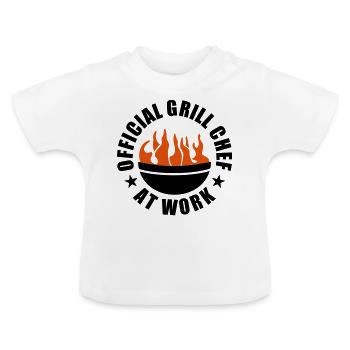 Official Grill Chef Chefoch grillen Grillmeister - Baby Bio-T-Shirt mit Rundhals - Weiß - Vorne