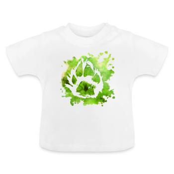 Empreinte de pattes pattes pattes de chien - T-shirt bio col rond Bébé - blanc - Devant